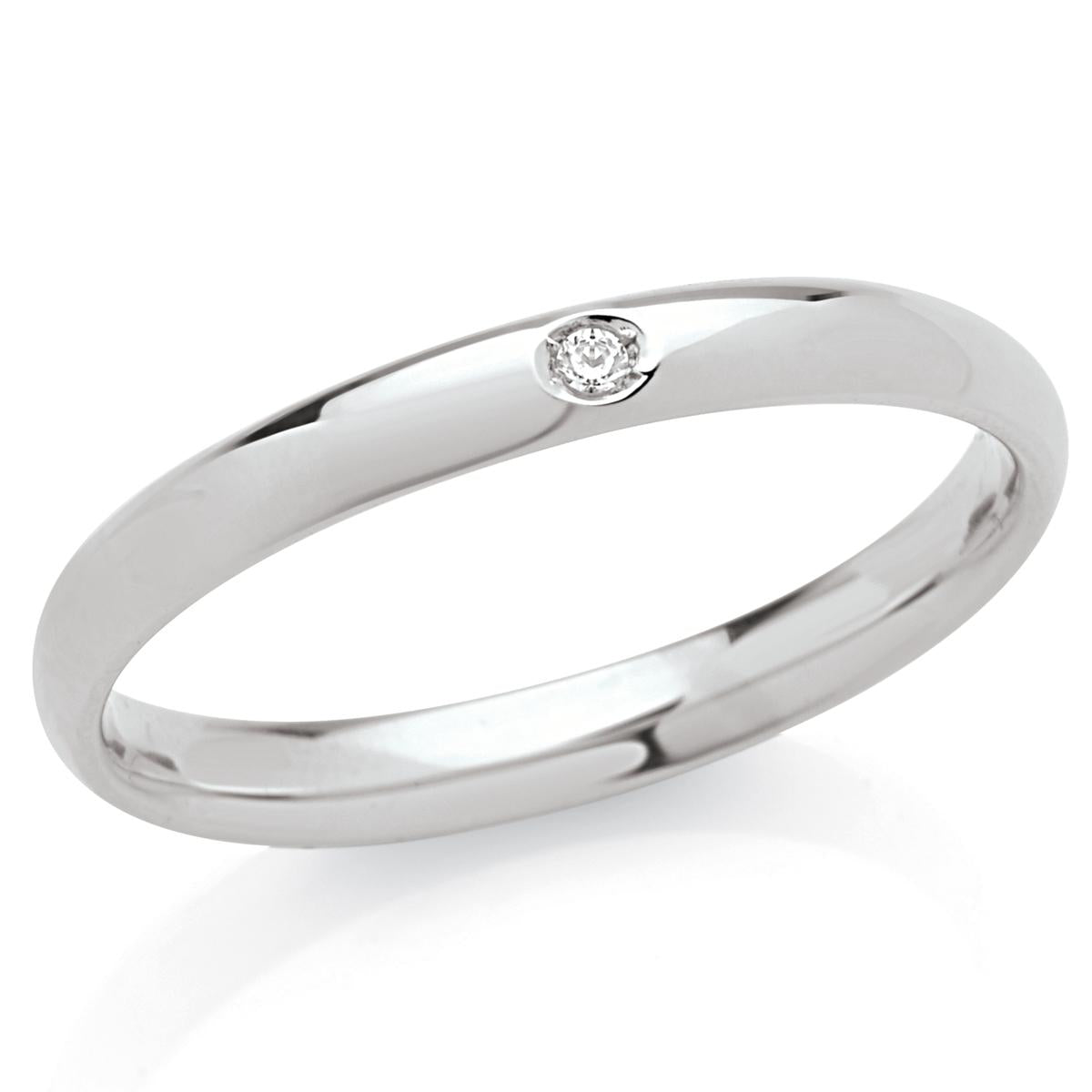 Fede in oro 18kt con diamante larga 2,5 mm