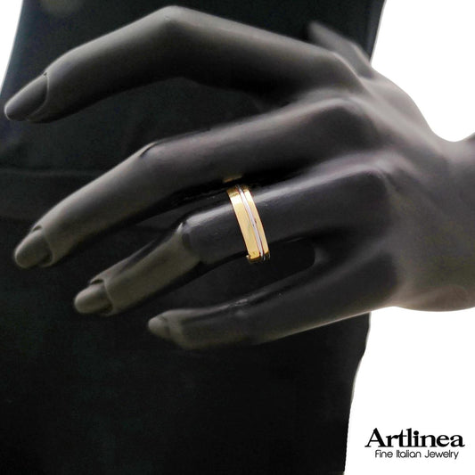 Fede in oro 18kt con diamante larga 5 mm