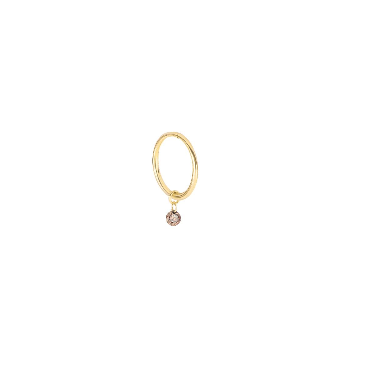 PIERCING 9,5 MM DIAMANTE NUDO BROWN 0,05 CT