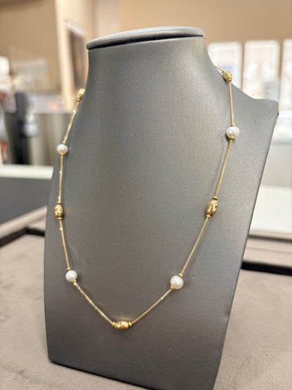 Collana Oro Giallo con Perle