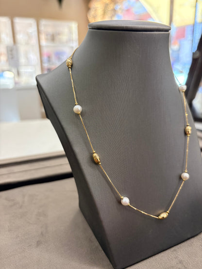 Collana Oro Giallo con Perle