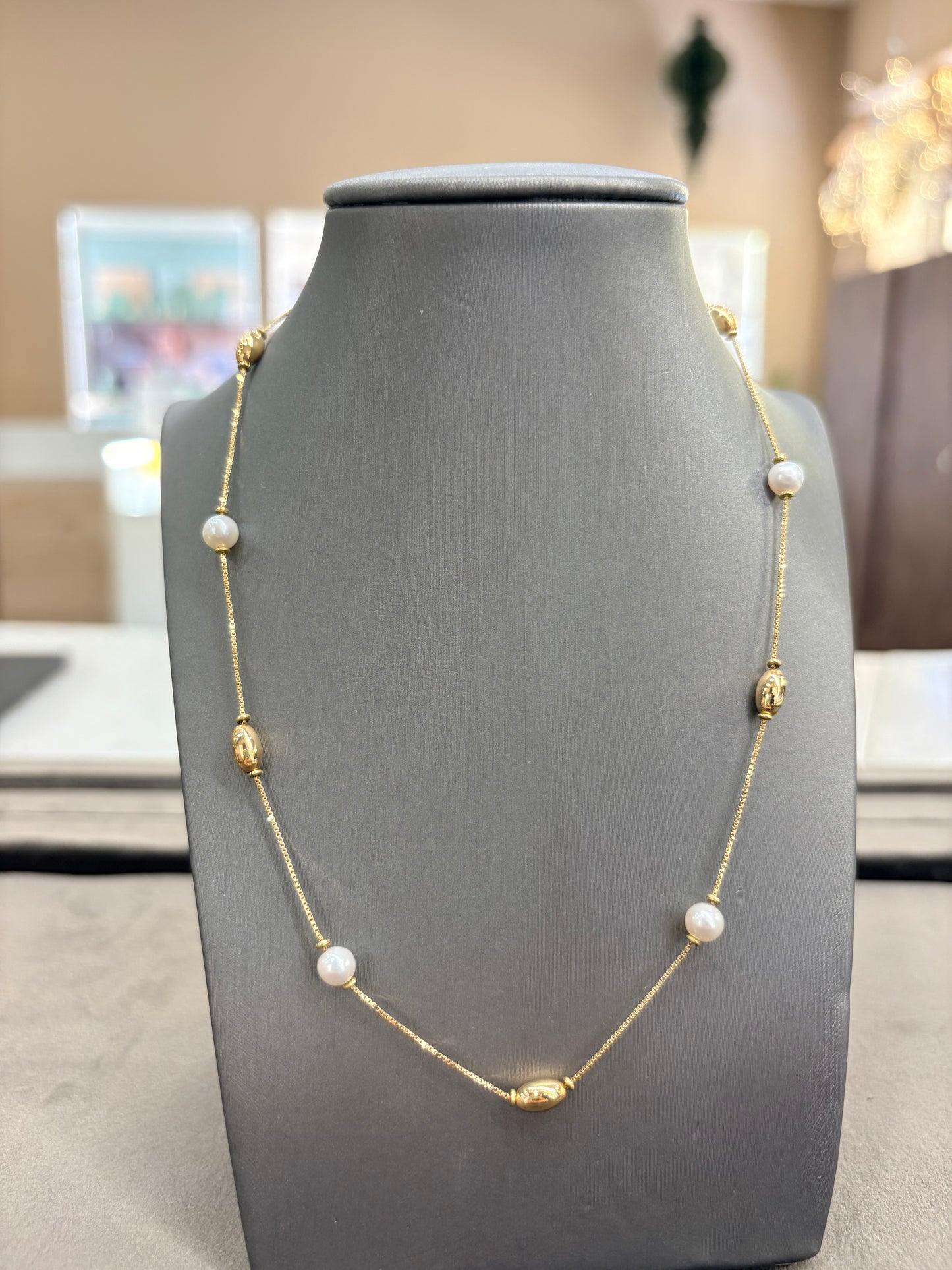 Collana Oro Giallo con Perle