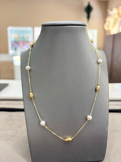 Collana Oro Giallo con Perle