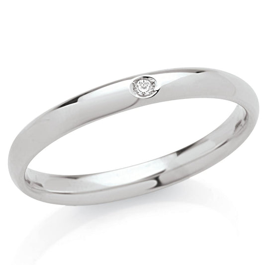 Fede in oro 18kt con diamante larga 2,5 mm