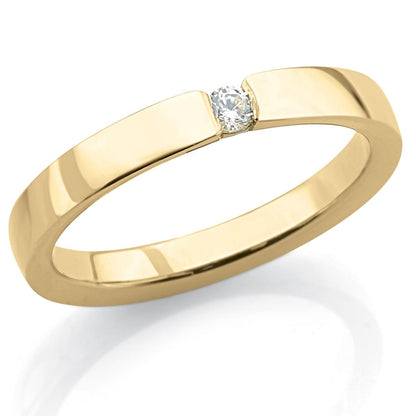 Fede in oro 18kt con diamante larga 3 mm