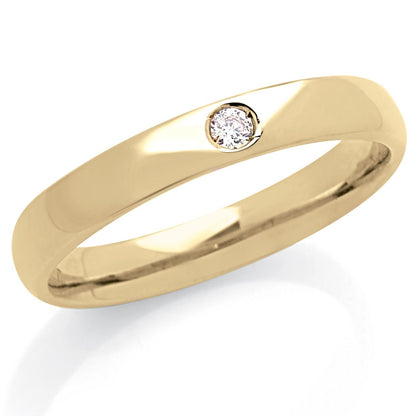 Fede in oro 18kt con diamante larga 3,3 mm