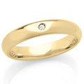 Fede in oro 18kt con diamante larga 4 mm