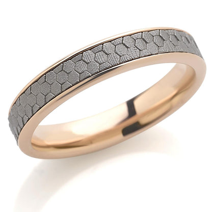 Fede in oro 18kt con inserto in titanio larga 4,5 mm