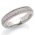 Fede in oro 18kt con pavé di diamanti bianchi larga 4,5 mm