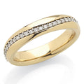 Fede in oro 18kt con riviera di diamanti larga 4,5 mm