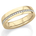 Fede in oro 18kt con riviera di diamanti larga 5 mm