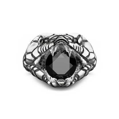 Anello Zancan Cobra in argento con finitura vintage