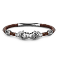 BRACCIALE ZANCAN IN PELLE CON TESCHI