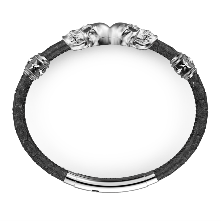 BRACCIALE ZANCAN IN PELLE CON TESCHI