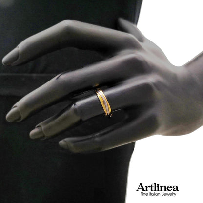 Fede in oro 18kt con diamante larga 4,5 mm