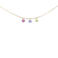 GIROCOLLO 18KT PIETRE NUDE ROSA VIOLA E VERDE