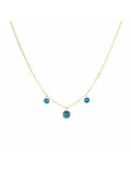 GIROCOLLO 18KT TRE DIAMANTI NUDI BLU