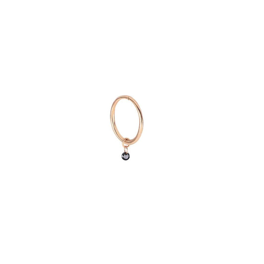 PIERCING 9,5MM DIAMANTE NUDO NERO 0,05 CT